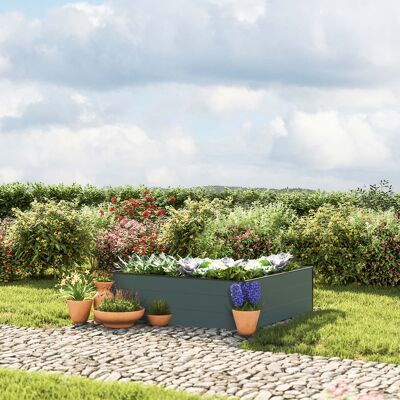 GFP Aluminium Raised Garden Bed - Anthracite Grey - Garden Bed 1.19x1.19m GFP Aluminium Raised Garden Bed - Anthracite Grey - Garden Bed 1.19x1.19m
