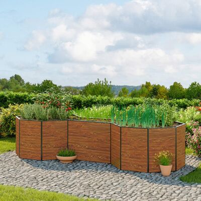 GFP 455 x 181 x 77 cm Raised garden bed, Wood-finish - (GFPV00590) GFP 455 x 181 x 77 cm Raised garden bed, Wood-finish - (GFPV00590)