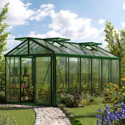 GFP 235 x 460 cm Greenhouse, green, RAL 6005, no extras - (GFPV00203) GFP 235 x 460 cm Greenhouse, green, RAL 6005, no extras - (GFPV00203)