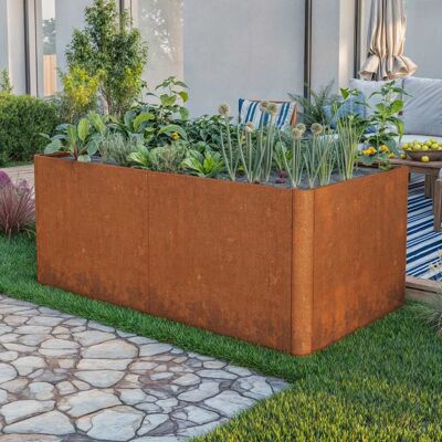 PRIMEYARD 186 x 100 x 80 cm Raised garden bed, corten steel, rust-like finish, incl. steel drainage panel - (GFPV01078) PRIMEYARD 186 x 100 x 80 cm Raised garden bed, corten steel, rust-like finish, incl. steel drainage panel - (GFPV01078)