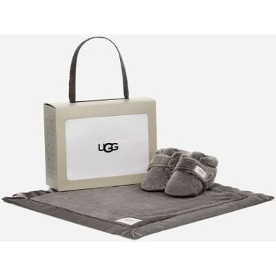 UGG® Bixbee Bootie and Lovey Blanket for Kids in Grey, Size 4, Fleece/Polyester UGG® Bixbee Bootie and Lovey Blanket for Kids in Grey, Size 4, Fleece/Polyester