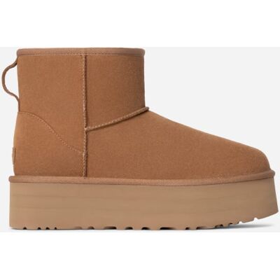 UGG® Classic Mini Platform for Women in Brown, Size 9, Suede/Polyester/Wool UGG® Classic Mini Platform for Women in Brown, Size 9, Suede/Polyester/Wool