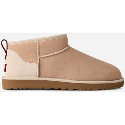 UGG® Classic Ultra Mini for Men in Driftwood/Biking Red, Size 11, Shearling/Polyester UGG® Classic Ultra Mini for Men in Driftwood/Biking Red, Size 11, Shearling/Polyester