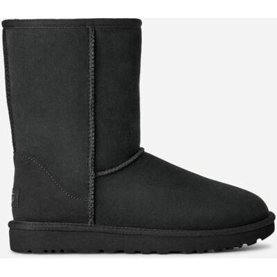 UGG® Classic Short II for Women in Black, Size 7, Shearling/Polyester/Leather UGG® Classic Short II for Women in Black, Size 7, Shearling/Polyester/Leather