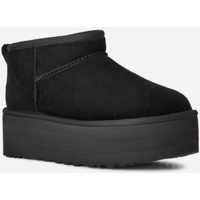 UGG® Classic Ultra Mini Platform for Women in Black, Size 9, Suede/Polyester/Wool UGG® Classic Ultra Mini Platform for Women in Black, Size 9, Suede/Polyester/Wool