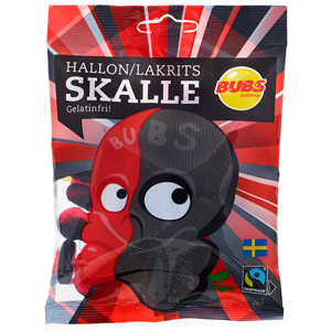 Bubs Raspberry Liquorice Skull Swedish Candy 90g Bubs Raspberry Liquorice Skull Swedish Candy 90g
