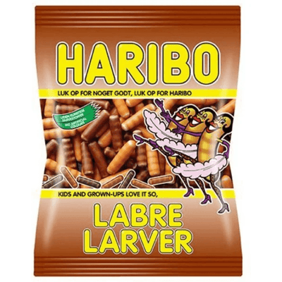 Haribo Labre Larver - Caramel Liquorice Sweets 120g Haribo Labre Larver - Caramel Liquorice Sweets 120g
