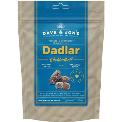 Dave & Jon's Dave & Jon's Dadlar - Chocolate Ball Flavoured Dates 125g Dave & Jon's Dave & Jon's Dadlar - Chocolate Ball Flavoured Dates 125g