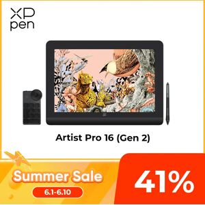 XPPen Artist Pro 16 (Gen 2) Graphics Tablet Monitor 16-inch Drawing Display 16K Pressure Levels 2.5K Resolution Windows Android XPPen Artist Pro 16 (Gen 2) Graphics Tablet Monitor 16-inch Drawing Display 16K Pressure Levels 2.5K Resolution Windows Android