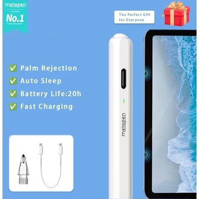 Metapen Air8 Pro for Apple Pencil 2018-2026 Ultra-Quiet,2X Fast Charging,Palm Rejection Stylus Pencil for iPad Pro13, Air5 Metapen Air8 Pro for Apple Pencil 2018-2026 Ultra-Quiet,2X Fast Charging,Palm Rejection Stylus Pencil for iPad Pro13, Air5