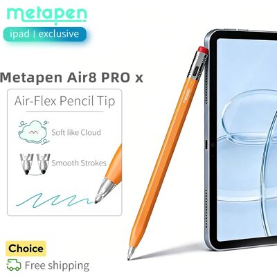 MetaPen Air8 Pro X Air-Flex Stylus for Apple iPad Pencil, LED Indicator Palm Rejection For iPad Pro A16/11/10 Air5 M5 Mini 6/5/4 MetaPen Air8 Pro X Air-Flex Stylus for Apple iPad Pencil, LED Indicator Palm Rejection For iPad Pro A16/11/10 Air5 M5 Mini 6/5/4