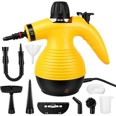 NONE Handheld Steam Cleaner 1050W Portable Steamer w/9-pc Accessory Kit for Home NONE Handheld Steam Cleaner 1050W Portable Steamer w/9-pc Accessory Kit for Home