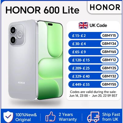HONOR 600 Lite, EU Version, 5G Smartphone, Octa-core Processor, 6.6” 120Hz AMOLED Screen, 6520mAh Battery,108MP AI Camera HONOR 600 Lite, EU Version, 5G Smartphone, Octa-core Processor, 6.6” 120Hz AMOLED Screen, 6520mAh Battery,108MP AI Camera