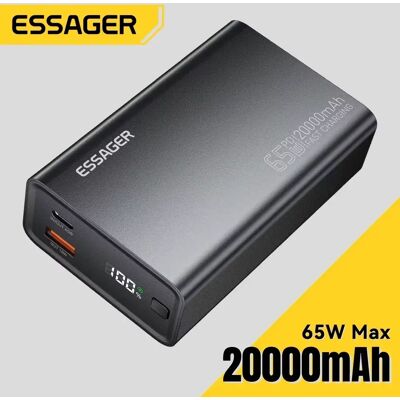 Essager Power Bank 20000mAh Portable PD 65W Fast Charging Mobile Phone External Battery Powerbank For IPhone18 17 16 Laptop Mac Essager Power Bank 20000mAh Portable PD 65W Fast Charging Mobile Phone External Battery Powerbank For IPhone18 17 16 Laptop Mac