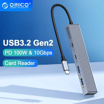 ORICO Usb C Hub 10Gbps USB 3.2 4 Port 4K60Hz HDMI-compatib PD100 SD TF Splitter OTG Adapter for Macbook PC Computer Accessories ORICO Usb C Hub 10Gbps USB 3.2 4 Port 4K60Hz HDMI-compatib PD100 SD TF Splitter OTG Adapter for Macbook PC Computer Accessories