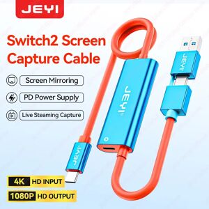 JEYI Video Capture Card with 100W PD USB C to USB A/C Live and Record Video Audio Gaming for Steam Deck Switch 2/1/OLED ROG JEYI Video Capture Card with 100W PD USB C to USB A/C Live and Record Video Audio Gaming for Steam Deck Switch 2/1/OLED ROG