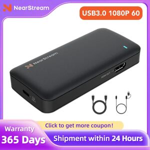 Nearstream 4K 60fps HDMI Capture Card, Ultra Low Latency USB 3.0 Game Recorder for PS5/Xbox/Switch/PC/Mac, Plug & Play, OBS Compatible Nearstream 4K 60fps HDMI Capture Card, Ultra Low Latency USB 3.0 Game Recorder for PS5/Xbox/Switch/PC/Mac, Plug & Play, OBS Compatible