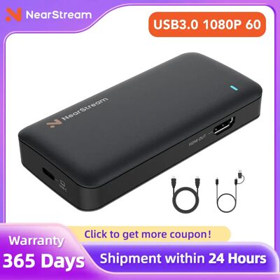 Nearstream 4K 60fps HDMI Capture Card, Ultra Low Latency USB 3.0 Game Recorder for PS5/Xbox/Switch/PC/Mac, Plug & Play, OBS Compatible Nearstream 4K 60fps HDMI Capture Card, Ultra Low Latency USB 3.0 Game Recorder for PS5/Xbox/Switch/PC/Mac, Plug & Play, OBS Compatible