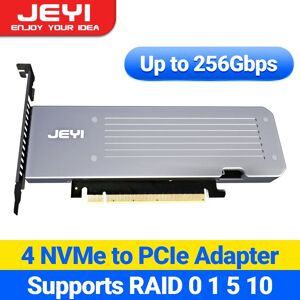 JEYI 4 SSD M.2 X16 PCIe 4.0 X4 Expansion Card with Heatsink, Supports 4 NVMe M.2 2280 up to 256Gbps, Support Bifurcation Raid JEYI 4 SSD M.2 X16 PCIe 4.0 X4 Expansion Card with Heatsink, Supports 4 NVMe M.2 2280 up to 256Gbps, Support Bifurcation Raid