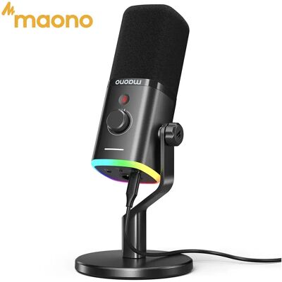 MAONO PD100X Dynamic Microphone. Software Noise Reduction Included. RGB Gaming Mic. Enhances Gaming Experience. Ideal for Record MAONO PD100X Dynamic Microphone. Software Noise Reduction Included. RGB Gaming Mic. Enhances Gaming Experience. Ideal for Record