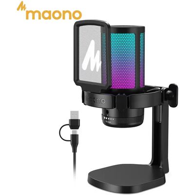 MAONO DGM20 USB Gaming Microphone for PC with RGB Light Noise Reduction Tap-to-Mute Gain Control for Discord Streaming Podcast MAONO DGM20 USB Gaming Microphone for PC with RGB Light Noise Reduction Tap-to-Mute Gain Control for Discord Streaming Podcast