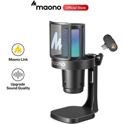 MAONO DGM20W USB Gaming Microphone USB Gamer Microphone-Noise Reduction RGB Lighting for PC Gaming Live Streaming Host Recording MAONO DGM20W USB Gaming Microphone USB Gamer Microphone-Noise Reduction RGB Lighting for PC Gaming Live Streaming Host Recording