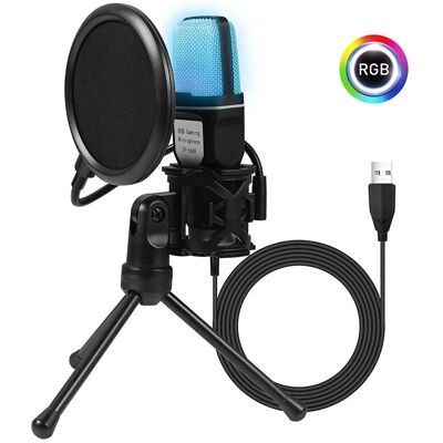 AyeBeau Gaming Computer Professional Condenser Microphone Mic PC Laptop USB Wired Live Streaming Podcast Studio Mike Kit Gamer Karaoke AyeBeau Gaming Computer Professional Condenser Microphone Mic PC Laptop USB Wired Live Streaming Podcast Studio Mike Kit Gamer Karaoke