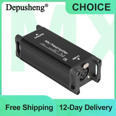 Microphone Preamp Gain Booster Depusheng MX2 for Dynamic Mic Max 75db Gain for Vocal Podcast Home Studio Recording Microphone Preamp Gain Booster Depusheng MX2 for Dynamic Mic Max 75db Gain for Vocal Podcast Home Studio Recording