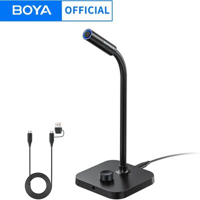 Boya CM40 Gooseneck Condenser Microphone USB Plug Play ENC Noise 360°Adjust 3.5mm Port For Meeting Stream Podcast PC Laptop Phon Boya CM40 Gooseneck Condenser Microphone USB Plug Play ENC Noise 360°Adjust 3.5mm Port For Meeting Stream Podcast PC Laptop Phon