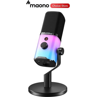 MAONO PD100X RGB Gaming Microphone USB/XLR Dynamic Microphone Noise Reduction Mute Headphone Jack for Gaming Streaming Podcast MAONO PD100X RGB Gaming Microphone USB/XLR Dynamic Microphone Noise Reduction Mute Headphone Jack for Gaming Streaming Podcast