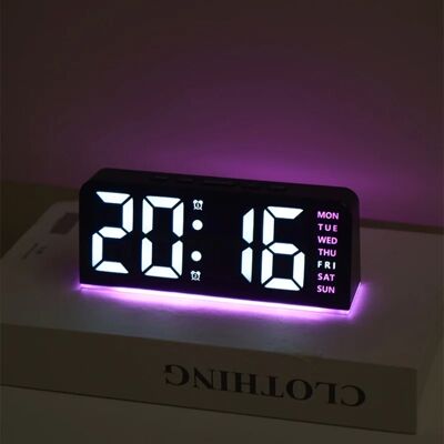 NieNie USB Powered Digital Alarm Clock Mood Light TEMP Date Week 2 Alarm Snooze Table Clock 4-level Brightness 12/24H Digital LED Clock NieNie USB Powered Digital Alarm Clock Mood Light TEMP Date Week 2 Alarm Snooze Table Clock 4-level Brightness 12/24H Digital LED Clock