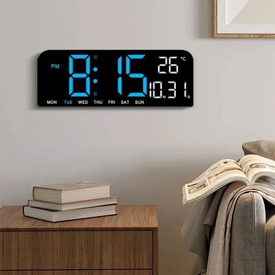 NieNie 9 Inch Large Digital Wall Clock TEMP Date Week Timing Auto-Dimming 2 Alarm Table Clock 12/24H LED Alarm Clock for Living Room NieNie 9 Inch Large Digital Wall Clock TEMP Date Week Timing Auto-Dimming 2 Alarm Table Clock 12/24H LED Alarm Clock for Living Room