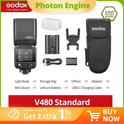 Godox V480 TTL Li-ion Camera Flash, 650 Full-Power Flashes Built in Styling Light for Canon/ Nikon /Sony/FUJIFILM/Olympus Godox V480 TTL Li-ion Camera Flash, 650 Full-Power Flashes Built in Styling Light for Canon/ Nikon /Sony/FUJIFILM/Olympus
