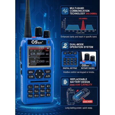 Full Band Walkie Talkie OS-DMR 8900UV Type-C Charger Long Range Two Way Radio 10W 199CH Noise Reduction DTMF Emergency Ham Radio Full Band Walkie Talkie OS-DMR 8900UV Type-C Charger Long Range Two Way Radio 10W 199CH Noise Reduction DTMF Emergency Ham Radio