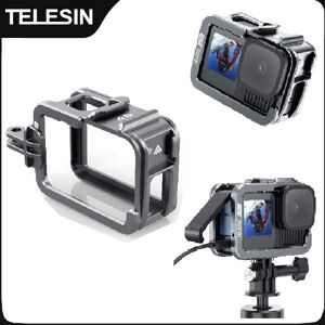 TELESIN Aluminium Alloy Frame Case For Gopro Hero 9 10 11 12 13 Vertical shot Low Weight Protective shell For Gopro Hero TELESIN Aluminium Alloy Frame Case For Gopro Hero 9 10 11 12 13 Vertical shot Low Weight Protective shell For Gopro Hero