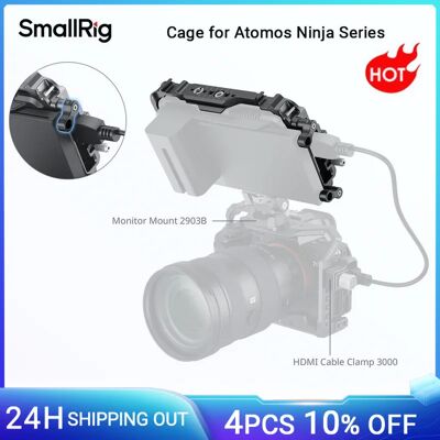 SmallRig Cage for Atomos Ninja Series with NATO rail, 1/4”-20 Screw Cable Clamp for fully protect Camera Monitor -CMA2209 SmallRig Cage for Atomos Ninja Series with NATO rail, 1/4”-20 Screw Cable Clamp for fully protect Camera Monitor -CMA2209