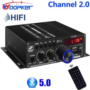 Woopker Sound Amplifier Channel 2.0 HIFI Bluetooth Amp Home Digital Audio 12V3A AK380 AK370 AK280 AK270 AK170 for Car Bass Trebl Woopker Sound Amplifier Channel 2.0 HIFI Bluetooth Amp Home Digital Audio 12V3A AK380 AK370 AK280 AK270 AK170 for Car Bass Trebl