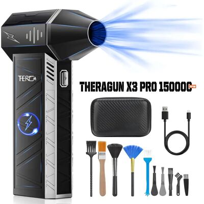THERAGUN X3PRO Mini Handheld Turbo Fan Jet-150000RPM Powerful Compressed air Duster for Car Dryer/PC/Home-Industrial Duct Blower THERAGUN X3PRO Mini Handheld Turbo Fan Jet-150000RPM Powerful Compressed air Duster for Car Dryer/PC/Home-Industrial Duct Blower