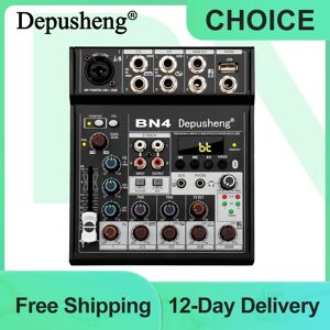 Audio Mixer Depusheng BN4 Professional 5 Channels DJ Mixing Console with sound card 48V Phantom Power BLUEtooth PC For Recording Audio Mixer Depusheng BN4 Professional 5 Channels DJ Mixing Console with sound card 48V Phantom Power BLUEtooth PC For Recording