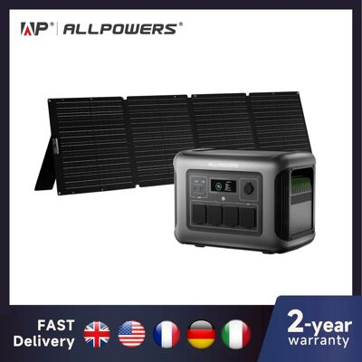 ALLPOWERS R1500 LITE Portable Power Station with Solar Panel 100W 200W 1056Wh LiFePO4 Battery Solar Generator for Outdoor RV ALLPOWERS R1500 LITE Portable Power Station with Solar Panel 100W 200W 1056Wh LiFePO4 Battery Solar Generator for Outdoor RV