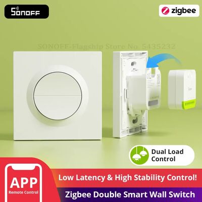 SONOFF MINI-ZB2GS-E Zigbee Double Smart Wall Switch Orb-ZBW2 Detach Relay Mode Dual-Load Works With Apple Home Via Matter Bridge SONOFF MINI-ZB2GS-E Zigbee Double Smart Wall Switch Orb-ZBW2 Detach Relay Mode Dual-Load Works With Apple Home Via Matter Bridge