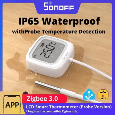 SONOFF SNZB-02LD Zigbee3.0 LCD Smart Thermometer with Probe IP65 Waterproof for Fridge Pool Fish tank Wine Cellar via ZBBridge-P SONOFF SNZB-02LD Zigbee3.0 LCD Smart Thermometer with Probe IP65 Waterproof for Fridge Pool Fish tank Wine Cellar via ZBBridge-P