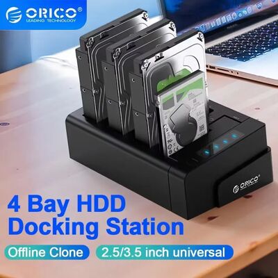 ORICO 4 Bay Hard Drive Docking Station with Offline Clone SATA to USB 3.0 HDD Docking Station for 2.5/3.5 inch HDD/SSD ORICO 4 Bay Hard Drive Docking Station with Offline Clone SATA to USB 3.0 HDD Docking Station for 2.5/3.5 inch HDD/SSD