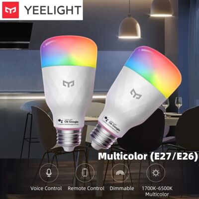 YEELIGHT Smart LED Bulb Colorful M2 Bluetooth Connection E26/E27 Dimmable 1700K-6500K Voice Control Compatible with Google Home YEELIGHT Smart LED Bulb Colorful M2 Bluetooth Connection E26/E27 Dimmable 1700K-6500K Voice Control Compatible with Google Home
