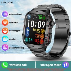 LIVLOV AI Voice Assistant Smart Watch, 1.96'' HD Screen Activity Trackers with 100+Sports/ Bluetooth Call/ SMS Alerts/ Flashlight LIVLOV AI Voice Assistant Smart Watch, 1.96'' HD Screen Activity Trackers with 100+Sports/ Bluetooth Call/ SMS Alerts/ Flashlight