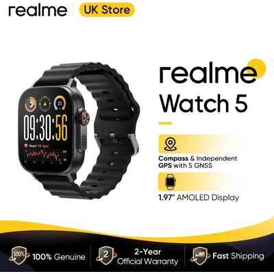 realme Watch 5 Smartwatch, Compass & Independent GPS with 5 GNSS, 1.97inches AMOLED Display, Up to 14-day Super Long Battery realme Watch 5 Smartwatch, Compass & Independent GPS with 5 GNSS, 1.97inches AMOLED Display, Up to 14-day Super Long Battery