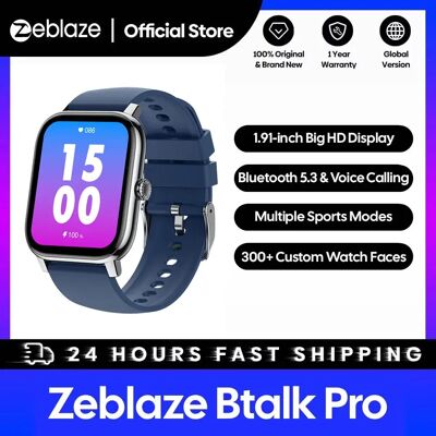 New Zeblaze Btalk Pro Voice Calling Smart Watch 1.91''HD Big Display Screen 300+ Custom Watch Faces Health Tracking Smartwatch New Zeblaze Btalk Pro Voice Calling Smart Watch 1.91''HD Big Display Screen 300+ Custom Watch Faces Health Tracking Smartwatch