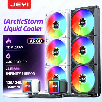 JEYI Liquid Cooler 120/240/360, ARGB CPU AIO Water Cooler, Water Cooling PC, Support Intel & AMD, Efficient PWM-Controlled Pump JEYI Liquid Cooler 120/240/360, ARGB CPU AIO Water Cooler, Water Cooling PC, Support Intel & AMD, Efficient PWM-Controlled Pump