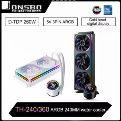 Jonsbo TH-360 240 AIO CPU Liquid Cooling Integrated Water-cooled Radiator 120MM ARGB Water Cooler LGA1700 1851 1200 115X AM4 AM5 Jonsbo TH-360 240 AIO CPU Liquid Cooling Integrated Water-cooled Radiator 120MM ARGB Water Cooler LGA1700 1851 1200 115X AM4 AM5