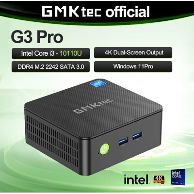 GMKtec NucBox G3 Pro Mini PC Intel Core I3-10110U DDR4 M.2 2242 SATA 3.0 SSD Windows 11 Pro WIFI 6 BT 5.2 4K Dual-Screen Output GMKtec NucBox G3 Pro Mini PC Intel Core I3-10110U DDR4 M.2 2242 SATA 3.0 SSD Windows 11 Pro WIFI 6 BT 5.2 4K Dual-Screen Output